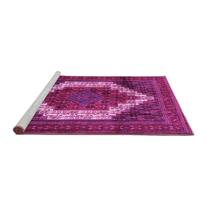 Sideview of Machine Washable Persian Pink Traditional Rug, wshtr6pnk