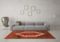 Machine Washable Persian Orange Traditional Rug, wshtr6org