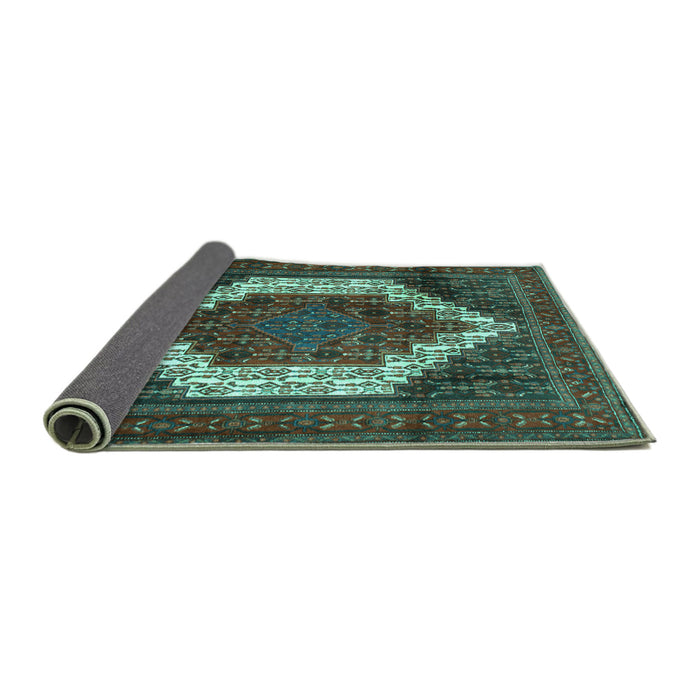 Sideview of Persian Turquoise Traditional Rug, tr6turq