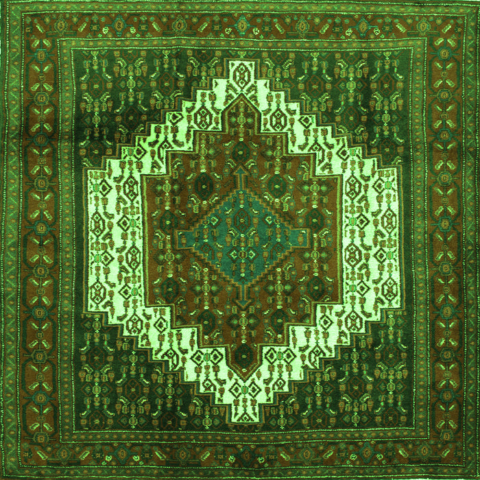 Serging Thickness of Persian Green Traditional Rug, tr6grn