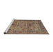 Sideview of Machine Washable Traditional Brown Red Rug, wshtr7