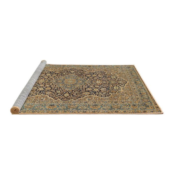 Sideview of Machine Washable Traditional Sepia Brown Rug, wshtr70