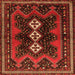 Serging Thickness of Persian Orange Traditional Rug, tr700org