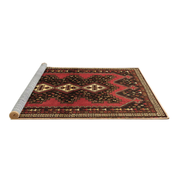 Sideview of Machine Washable Persian Brown Traditional Rug, wshtr700brn