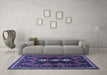 Machine Washable Persian Blue Traditional Rug in a Living Room, wshtr700blu