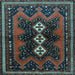 Square Persian Light Blue Traditional Rug, tr700lblu