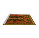 Sideview of Machine Washable Persian Yellow Traditional Rug, wshtr700yw