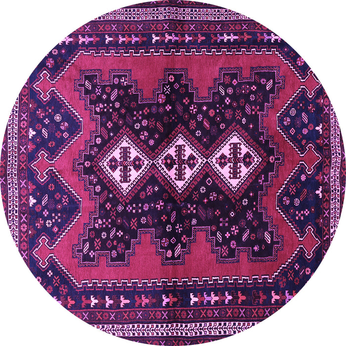Round Persian Purple Traditional Rug, tr700pur