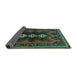 Sideview of Persian Turquoise Traditional Rug, tr700turq