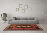 Machine Washable Persian Brown Traditional Rug, wshtr700brn