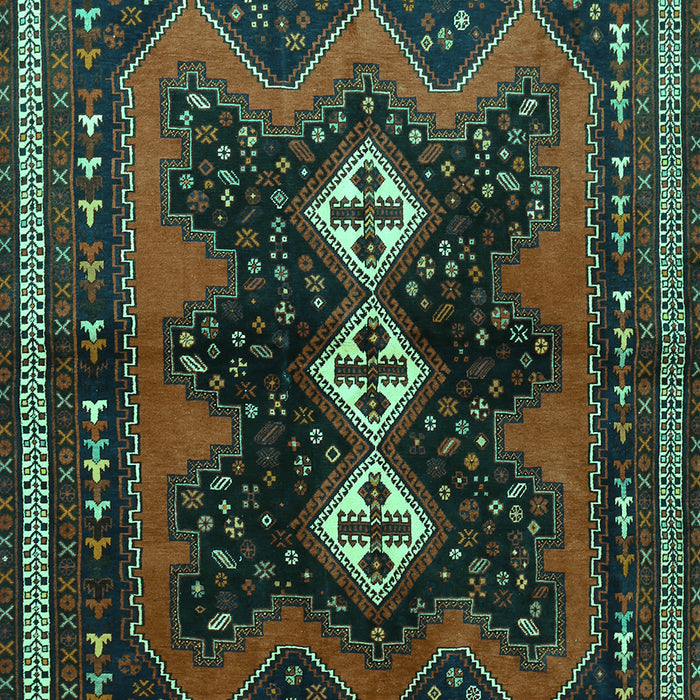Machine Washable Persian Turquoise Traditional Area Rugs, wshtr700turq