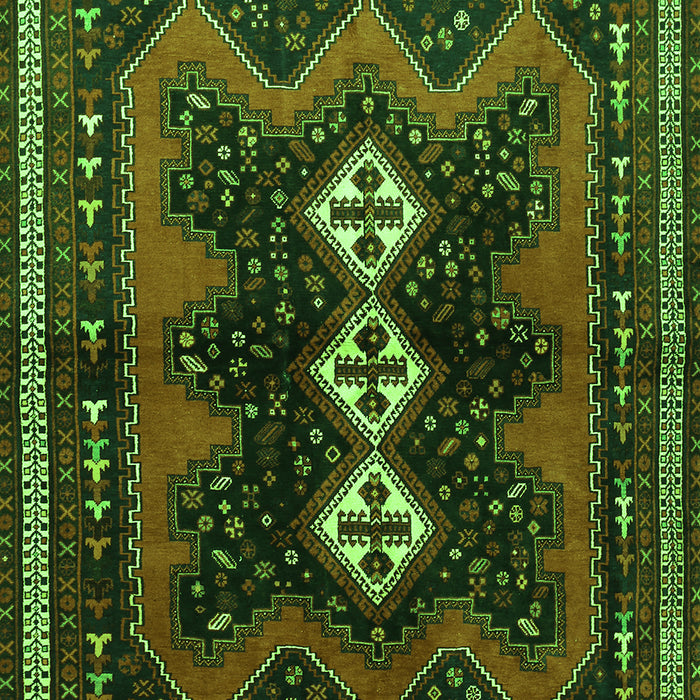 Serging Thickness of Machine Washable Persian Green Traditional Area Rugs, wshtr700grn
