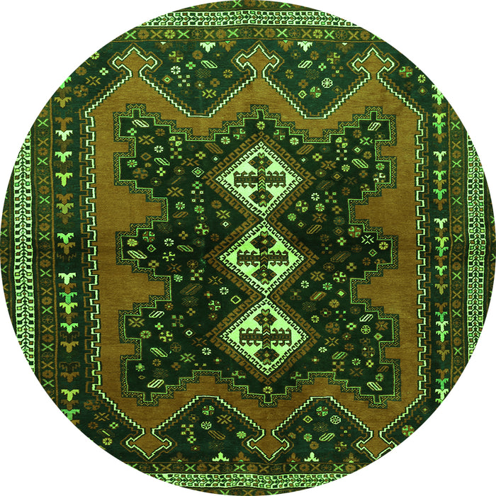 Square Persian Green Traditional Rug, tr700grn