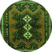 Square Persian Green Traditional Rug, tr700grn
