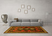 Machine Washable Persian Yellow Traditional Rug in a Living Room, wshtr700yw