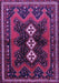 Machine Washable Persian Purple Traditional Area Rugs, wshtr700pur