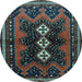 Round Persian Light Blue Traditional Rug, tr700lblu