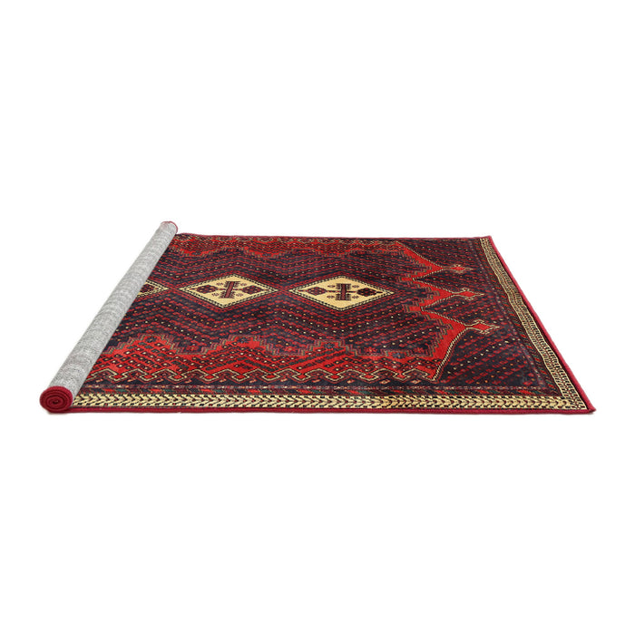 Sideview of Machine Washable Traditional Brown Rug, wshtr701