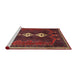 Sideview of Machine Washable Traditional Brown Rug, wshtr701