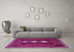 Machine Washable Persian Pink Traditional Rug in a Living Room, wshtr701pnk