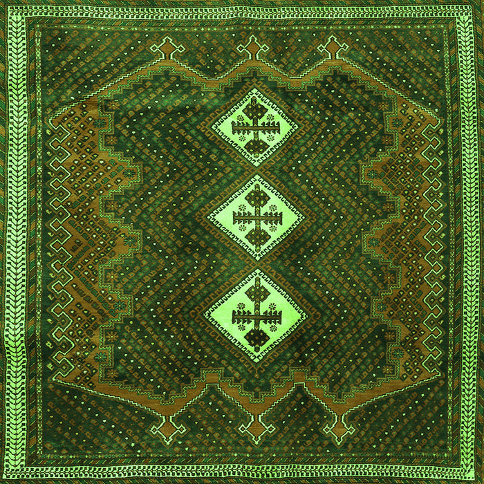 Serging Thickness of Persian Green Traditional Rug, tr701grn