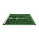 Sideview of Machine Washable Persian Emerald Green Traditional Area Rugs, wshtr701emgrn