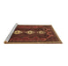 Sideview of Machine Washable Persian Brown Traditional Rug, wshtr701brn