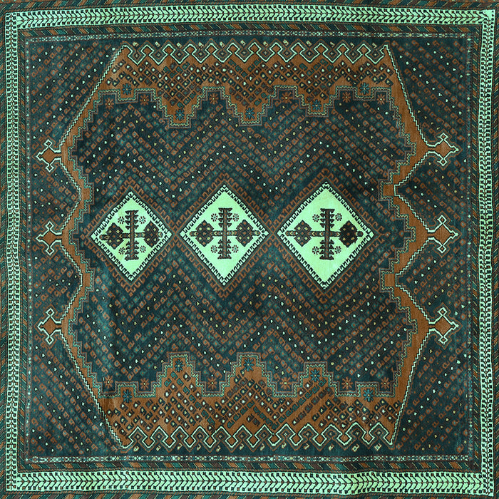Square Persian Turquoise Traditional Rug, tr701turq