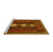 Sideview of Machine Washable Persian Yellow Traditional Rug, wshtr701yw