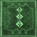 Square Persian Emerald Green Traditional Rug, tr701emgrn