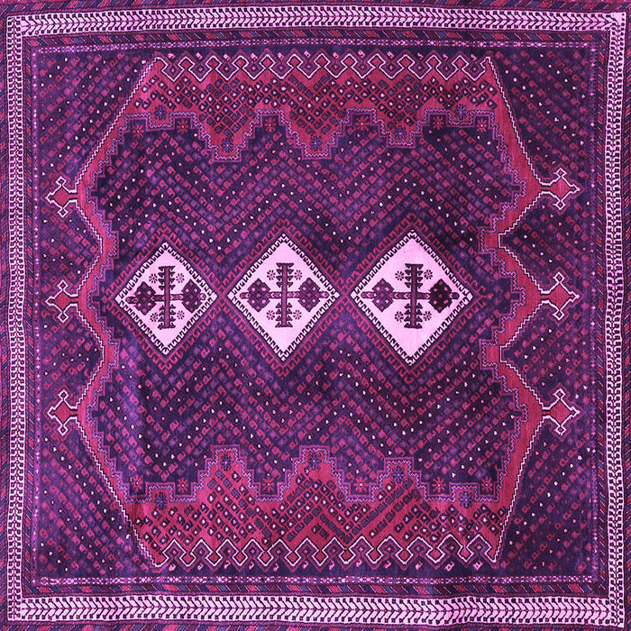 Square Machine Washable Persian Purple Traditional Area Rugs, wshtr701pur