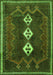 Serging Thickness of Machine Washable Persian Green Traditional Area Rugs, wshtr701grn