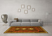 Machine Washable Persian Yellow Traditional Rug in a Living Room, wshtr701yw