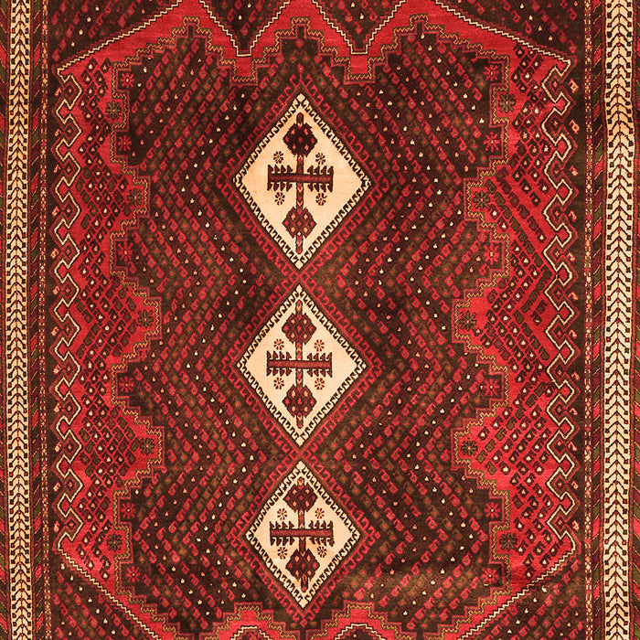 Serging Thickness of Machine Washable Persian Orange Traditional Area Rugs, wshtr701org