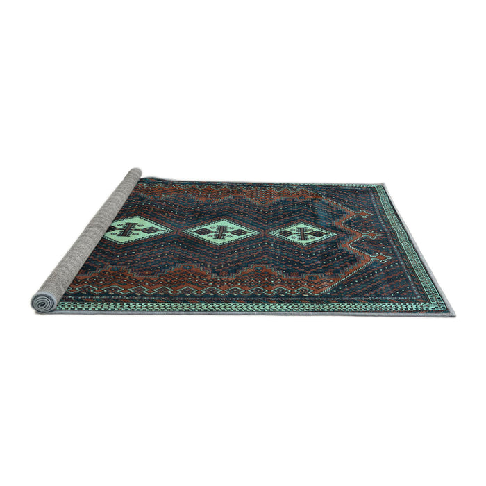 Sideview of Machine Washable Persian Light Blue Traditional Rug, wshtr701lblu