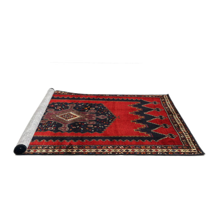 Sideview of Machine Washable Traditional Red Rug, wshtr702