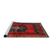 Sideview of Machine Washable Traditional Red Rug, wshtr702