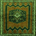 Round Machine Washable Persian Green Traditional Area Rugs, wshtr702grn