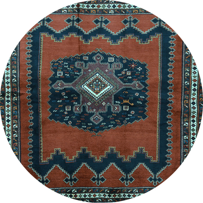 Round Persian Light Blue Traditional Rug, tr702lblu