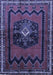 Machine Washable Persian Blue Traditional Rug, wshtr702blu