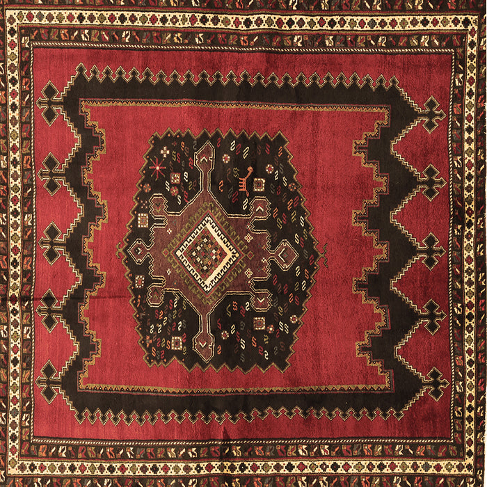 Square Persian Brown Traditional Rug, tr702brn