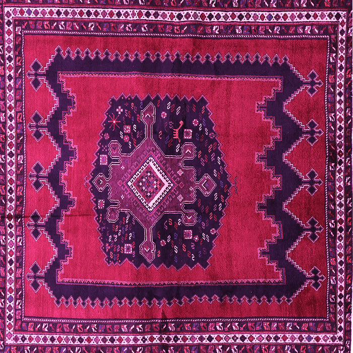 Square Machine Washable Persian Pink Traditional Rug, wshtr702pnk