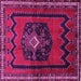 Square Machine Washable Persian Pink Traditional Rug, wshtr702pnk