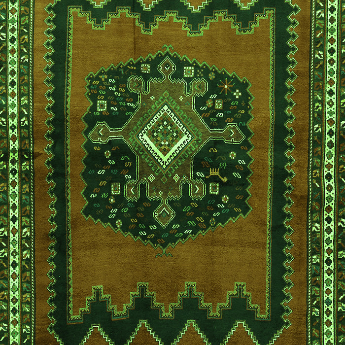 Serging Thickness of Machine Washable Persian Green Traditional Area Rugs, wshtr702grn