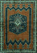 Machine Washable Persian Turquoise Traditional Area Rugs, wshtr702turq