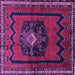 Square Machine Washable Persian Purple Traditional Area Rugs, wshtr702pur