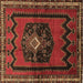 Square Machine Washable Persian Brown Traditional Rug, wshtr702brn