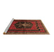 Sideview of Machine Washable Persian Brown Traditional Rug, wshtr702brn