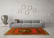 Machine Washable Persian Yellow Traditional Rug in a Living Room, wshtr702yw