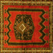 Square Persian Yellow Traditional Rug, tr702yw